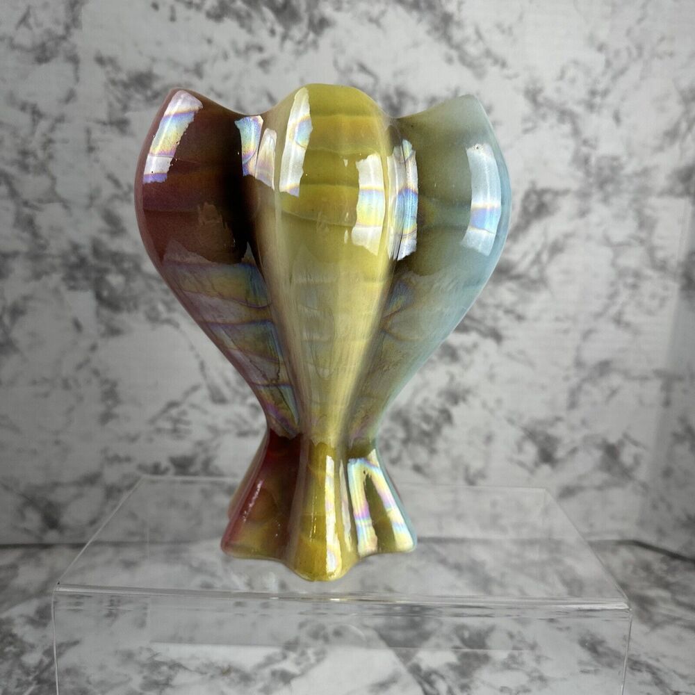 Vintage MCM 50s Sicas Sesto Fiorentino Rainbow Iridescent Glaze Balloon Vase